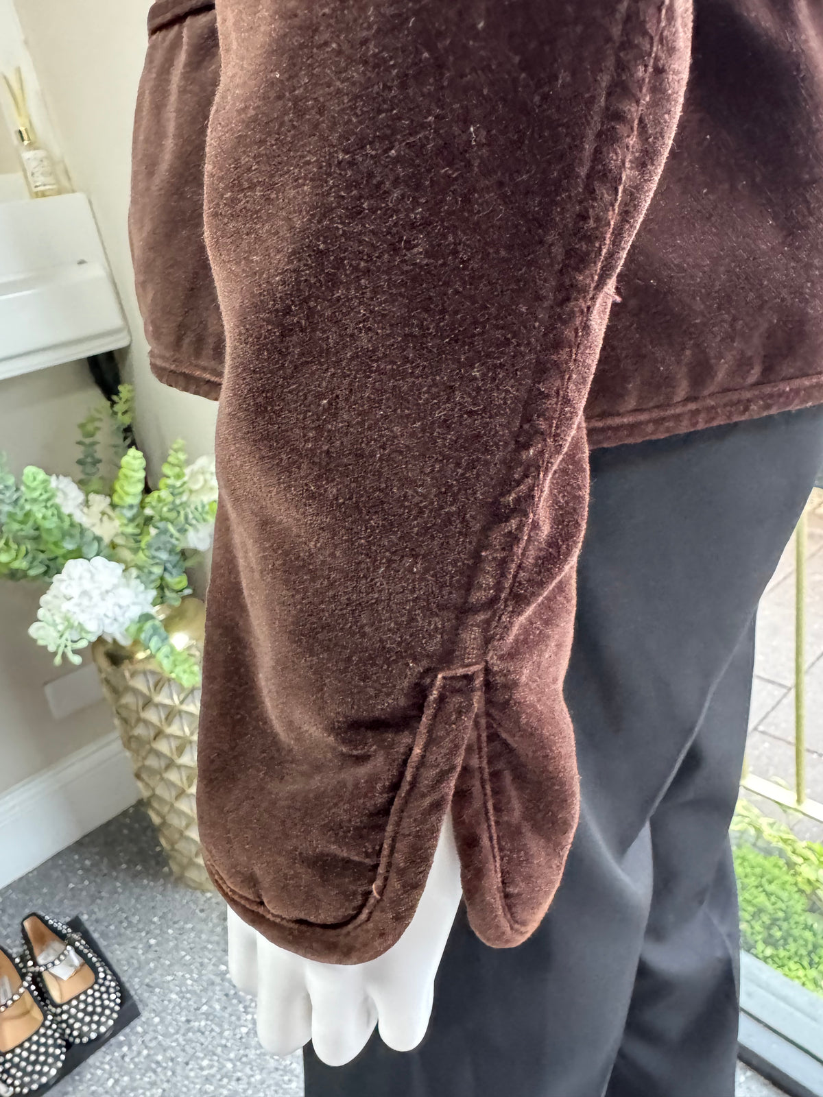 Wallis Brown Velvet Military Jacket – Size 12