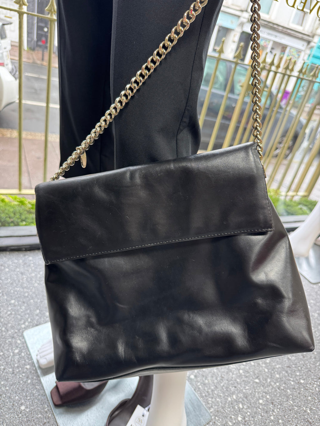 Karen Millen Black Chain Shoulder Bag