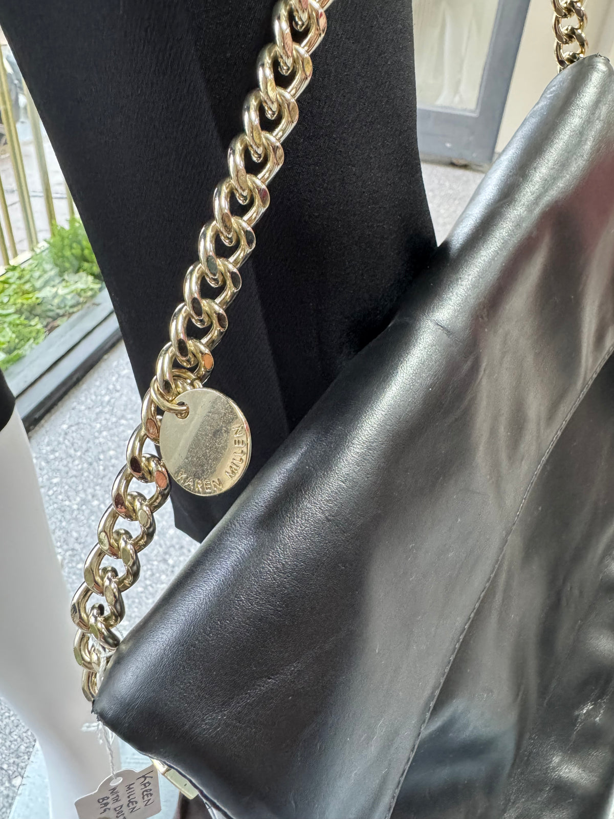 Karen Millen Black Chain Shoulder Bag
