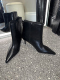 H&M Black Pointed Toe Kitten Heel Ankle Boots – Size 7 New