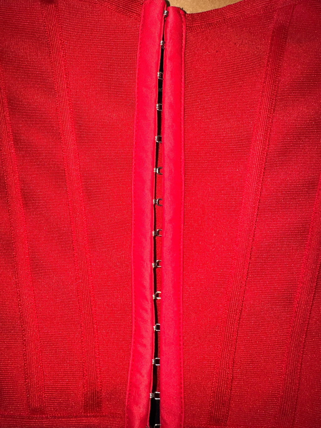 PrettyLittleThing Red Structured Corset Top – Size 10