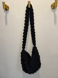 Black Textured Ruched Shoulder Bag – New