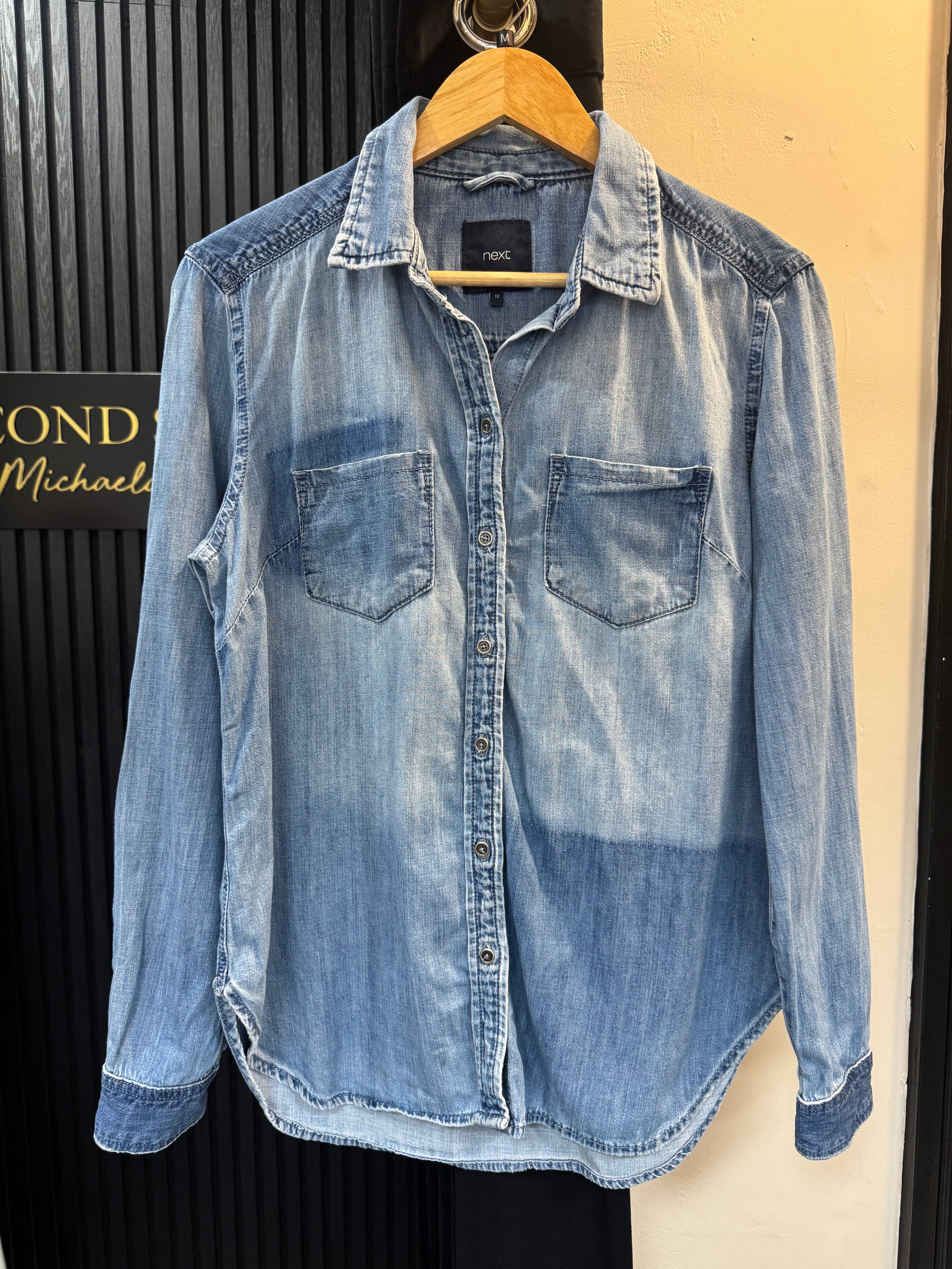 Next Light Wash Denim Shirt – Size 12