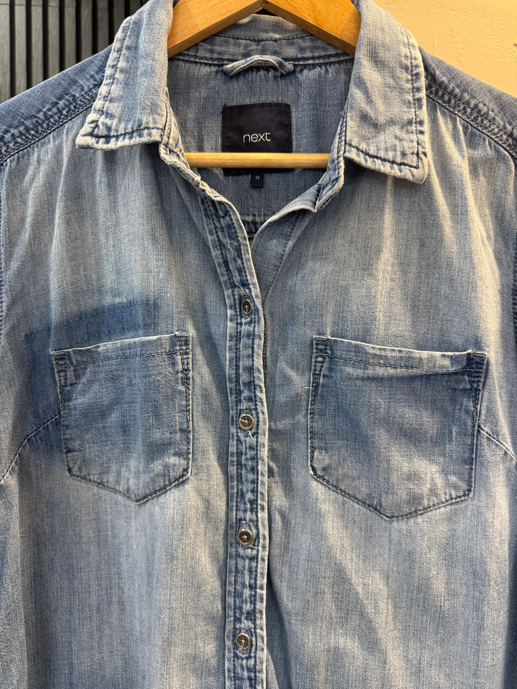 Next Light Wash Denim Shirt – Size 12
