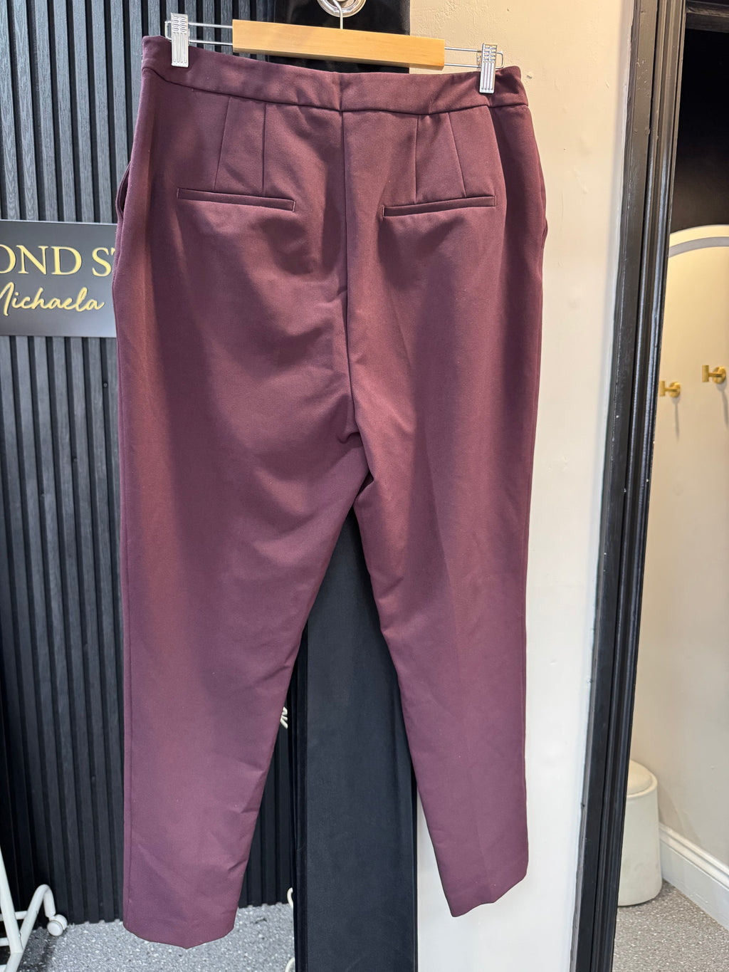 Next Burgundy Tailored Trousers – Size 16