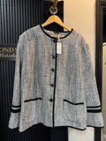 Elvi Grey & Black Textured Bouclé Jacket – Size 26