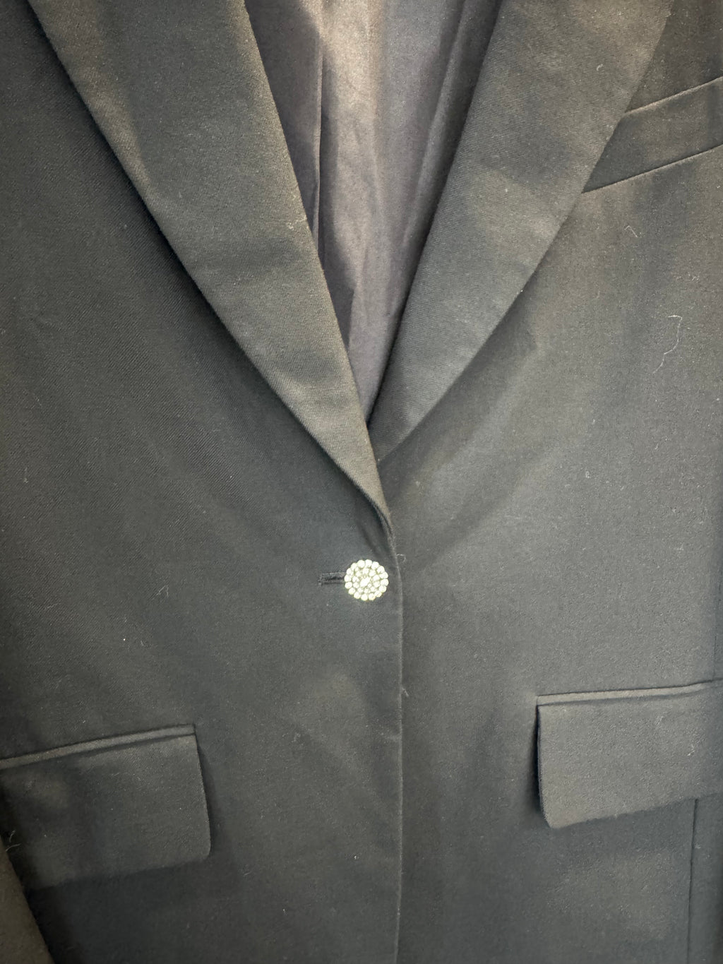 H&M Black Rhinestone Button Black Blazer – Size S