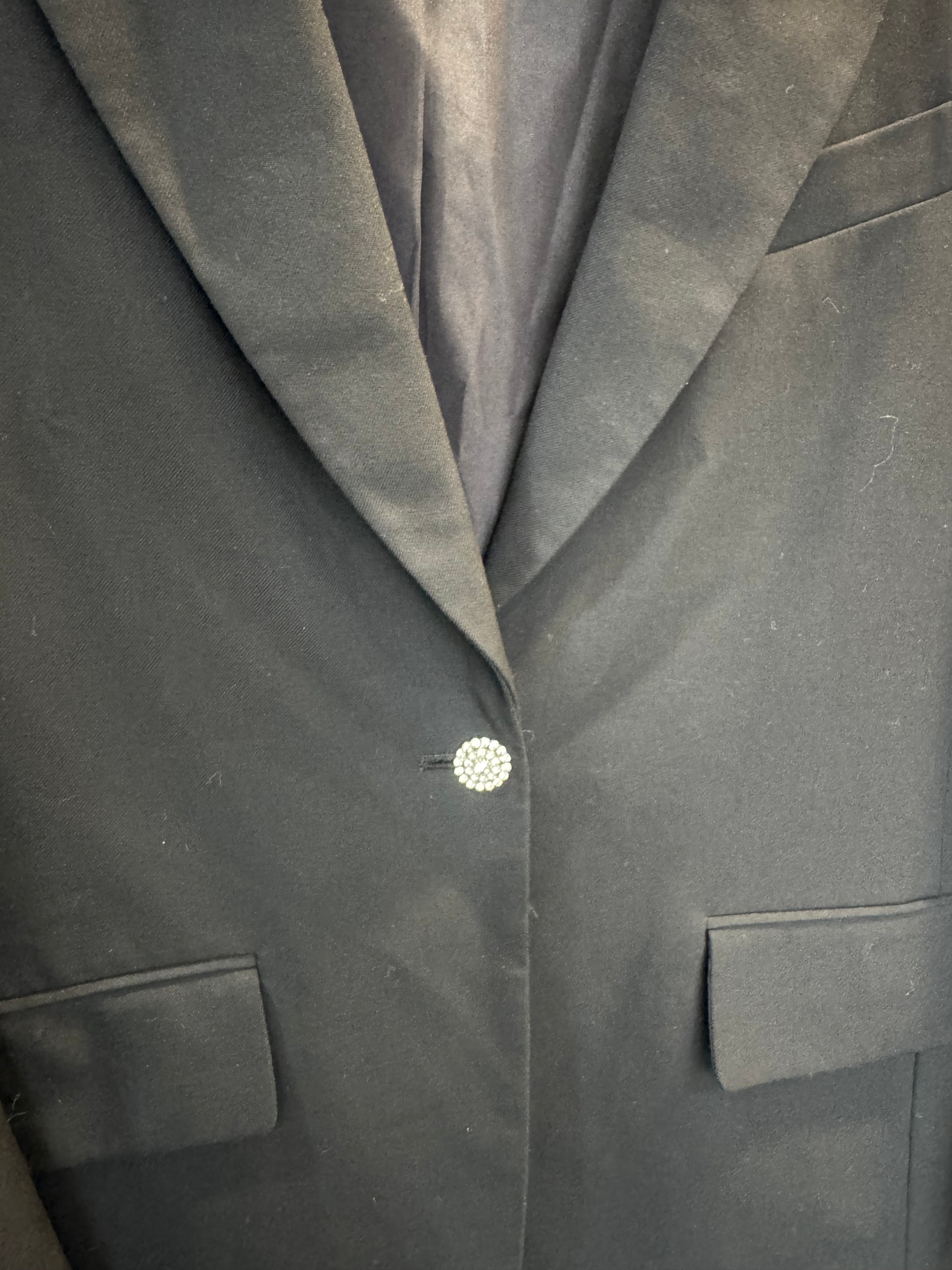 H&M Black Rhinestone Button Black Blazer – Size S
