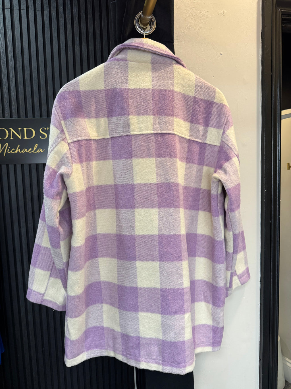 Quiz Lilac & Cream Check Shacket – Size M