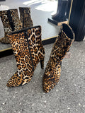 Sergio Todzi Leopard Print Heeled Ankle Boots Size 5 New