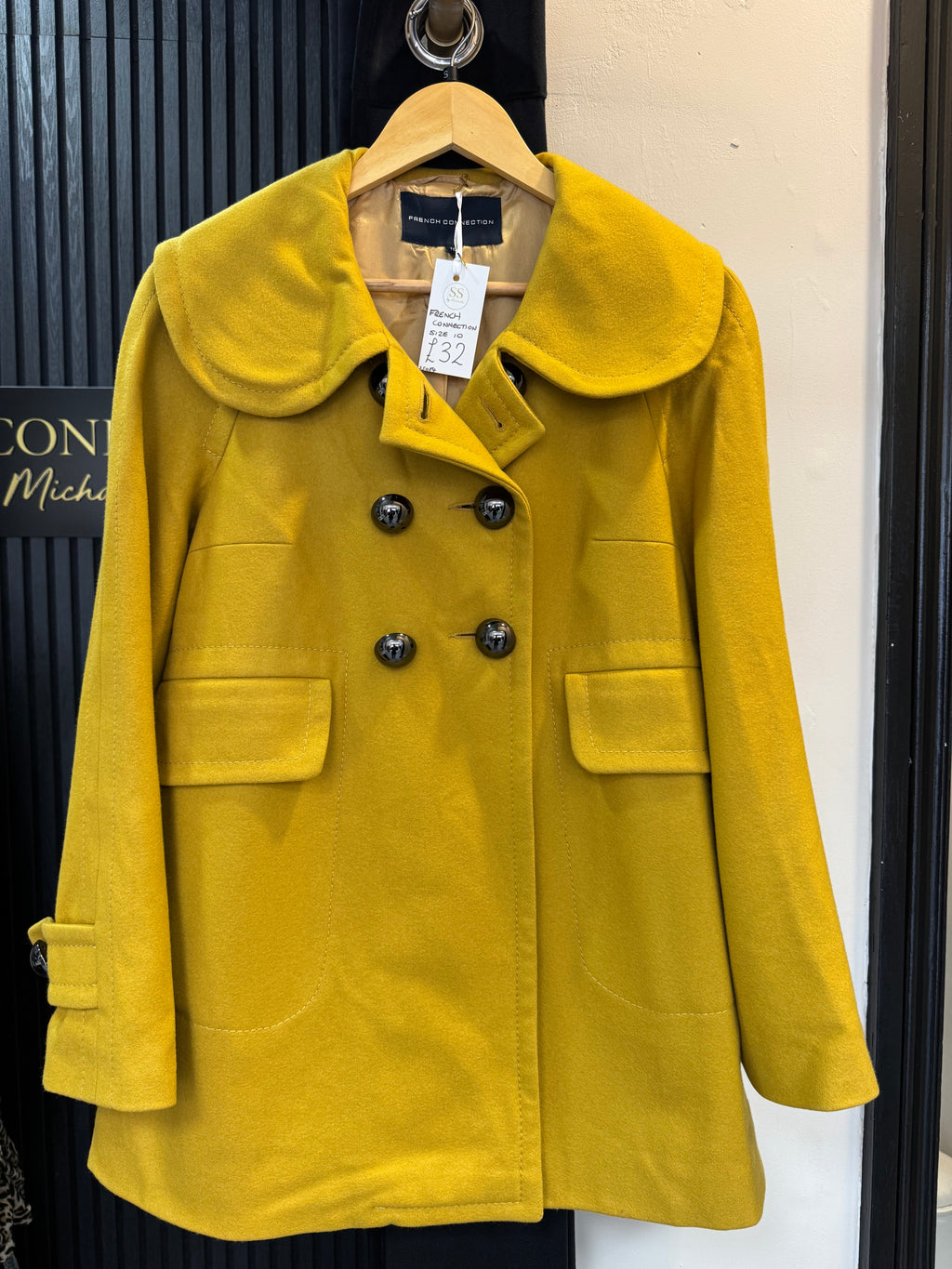 French Connection Mustard Yellow Statement Coat – Size 10