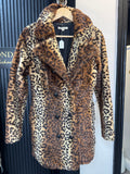 Glamorous Leopard Print Faux Fur Coat – Size 8