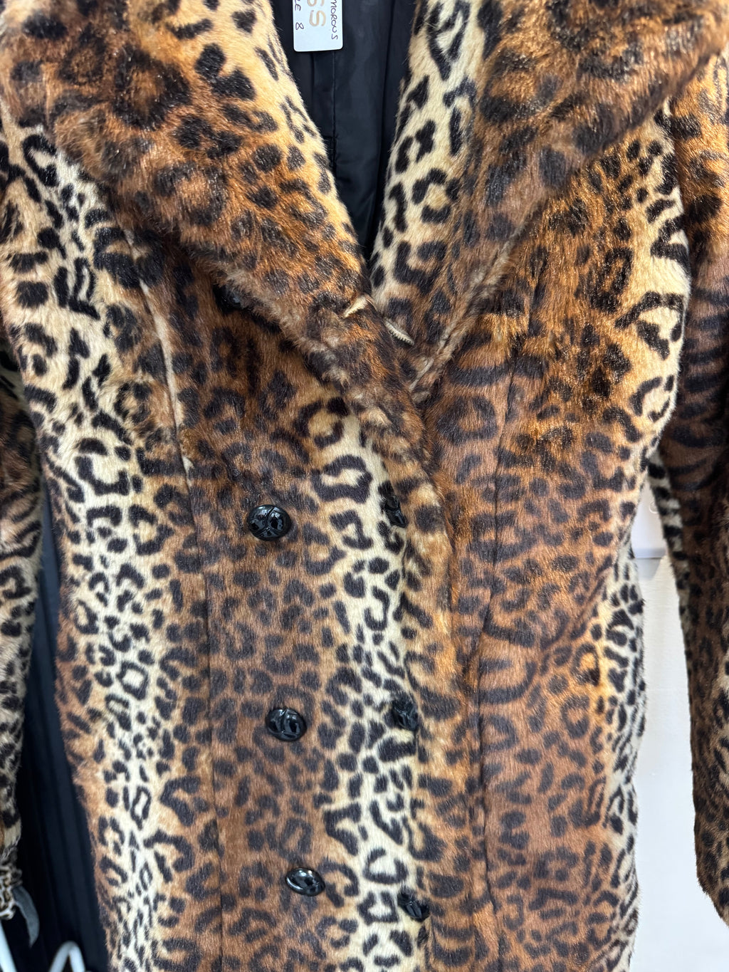 Glamorous Leopard Print Faux Fur Coat – Size 8
