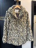 Vintage New Look Leopard Print Faux Fur Coat – Size 10