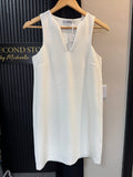 Mango Suit Collection White Textured Shift Dress Size XS