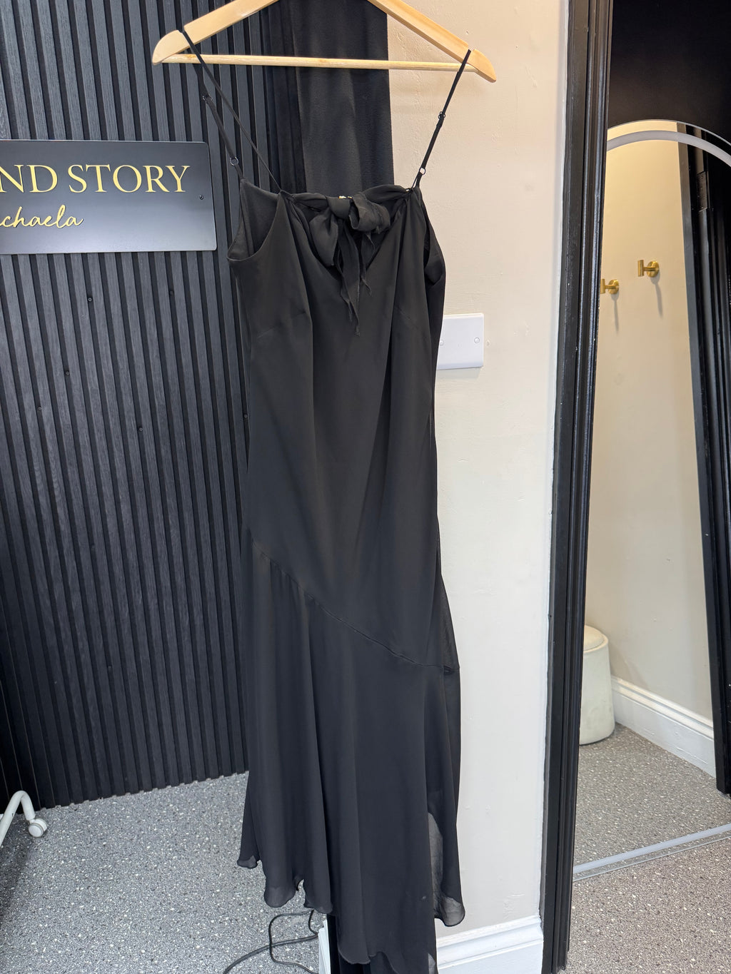Debenhams Y2K Whimsigoth Black Chiffon Maxi Dress – Size 16