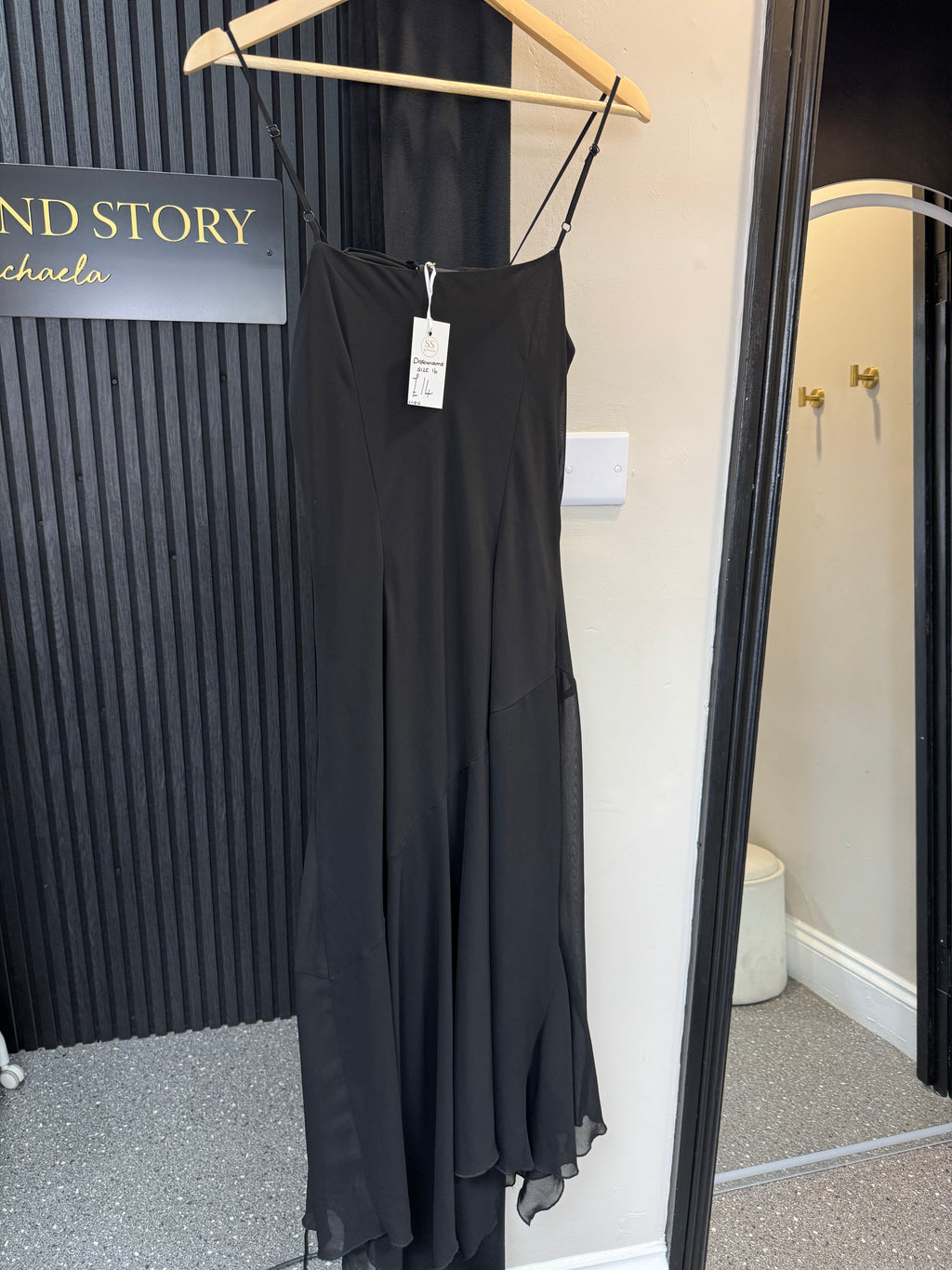 Debenhams Y2K Whimsigoth Black Chiffon Maxi Dress – Size 16