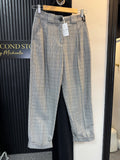 River Island Grey Check Turn-Up Trousers – Size 6