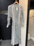 H&M Snakeskin Print Tie-Waist Midi Dress – Size XS