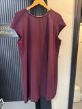 River Island Burgundy Textured Shift Dress – Size 16
