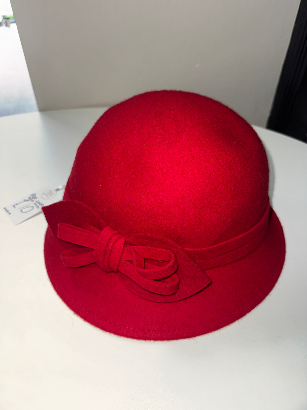 Per Una Red Bow Detail Cloche Hat – Size M/L